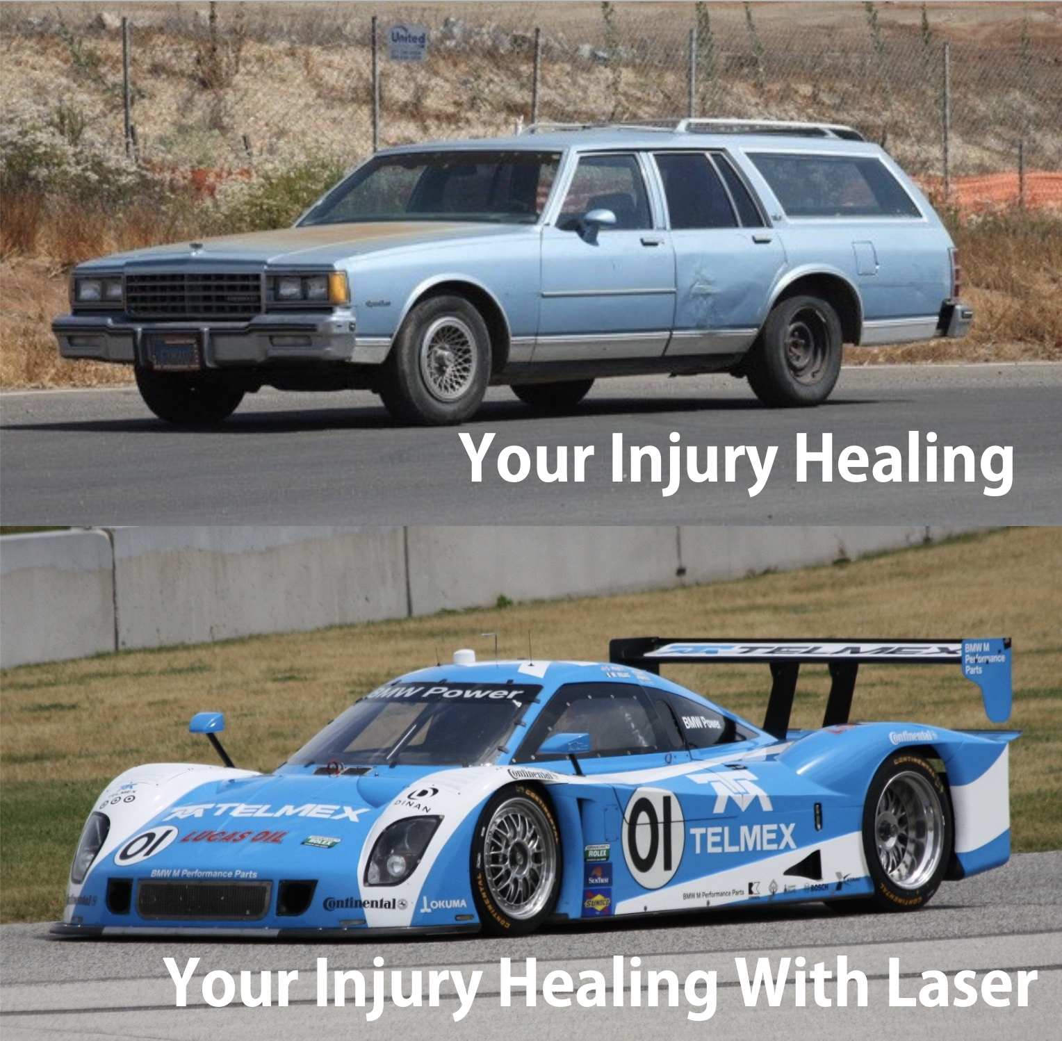 Injury healing with laser